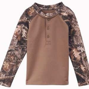 Bass Pro Shop (3T/3A) Toddler Camo Henley Shirt- Longsleeve